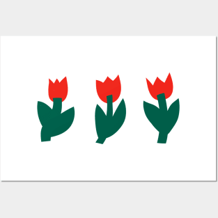 Three Red Tulips Posters and Art